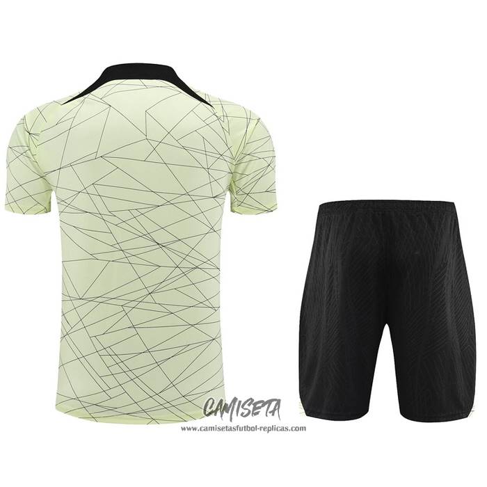 Chandal del Paris Saint-Germain Jordan 2023-2024 Manga Corta Amarillo - Pantalon Corto